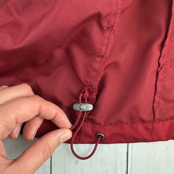 Eddie Bauer Red Packable Hooded Full Zip Waterproof Outdoors Jacket Size Large - Picture 9 of 14